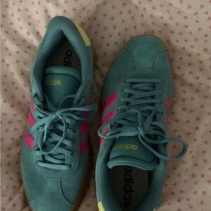 Adidas Women's Teal and Pink Sneakers